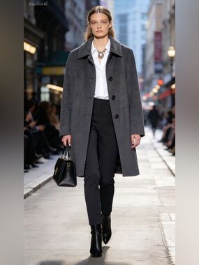 Jones New York charcoal grey wool pea coat size6